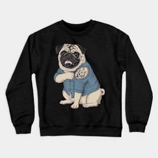 Generate a hand drawn vector design Pug.Happy fathers day (8) Crewneck Sweatshirt